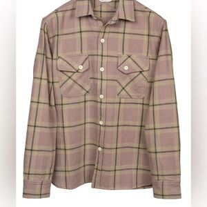 3sixteen Crosscut flannel shirt in mauve (pink/cream) check cotton 2XL